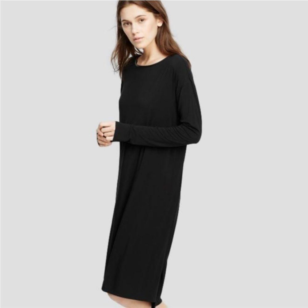 Vince Leather Trim Jersey Dress XS